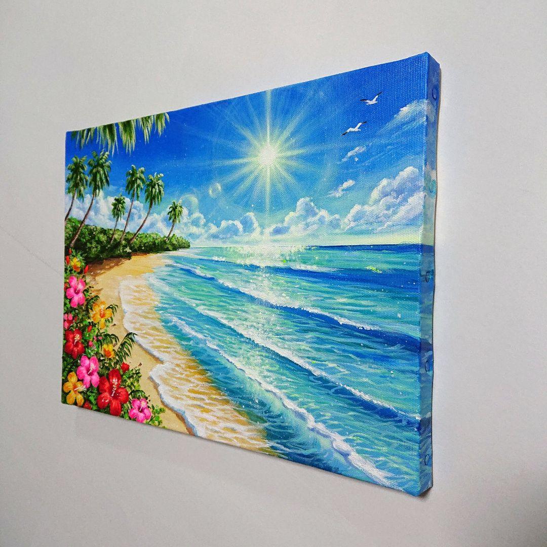 【ハイビスカス】アクリル画 F4 風景画 絵画