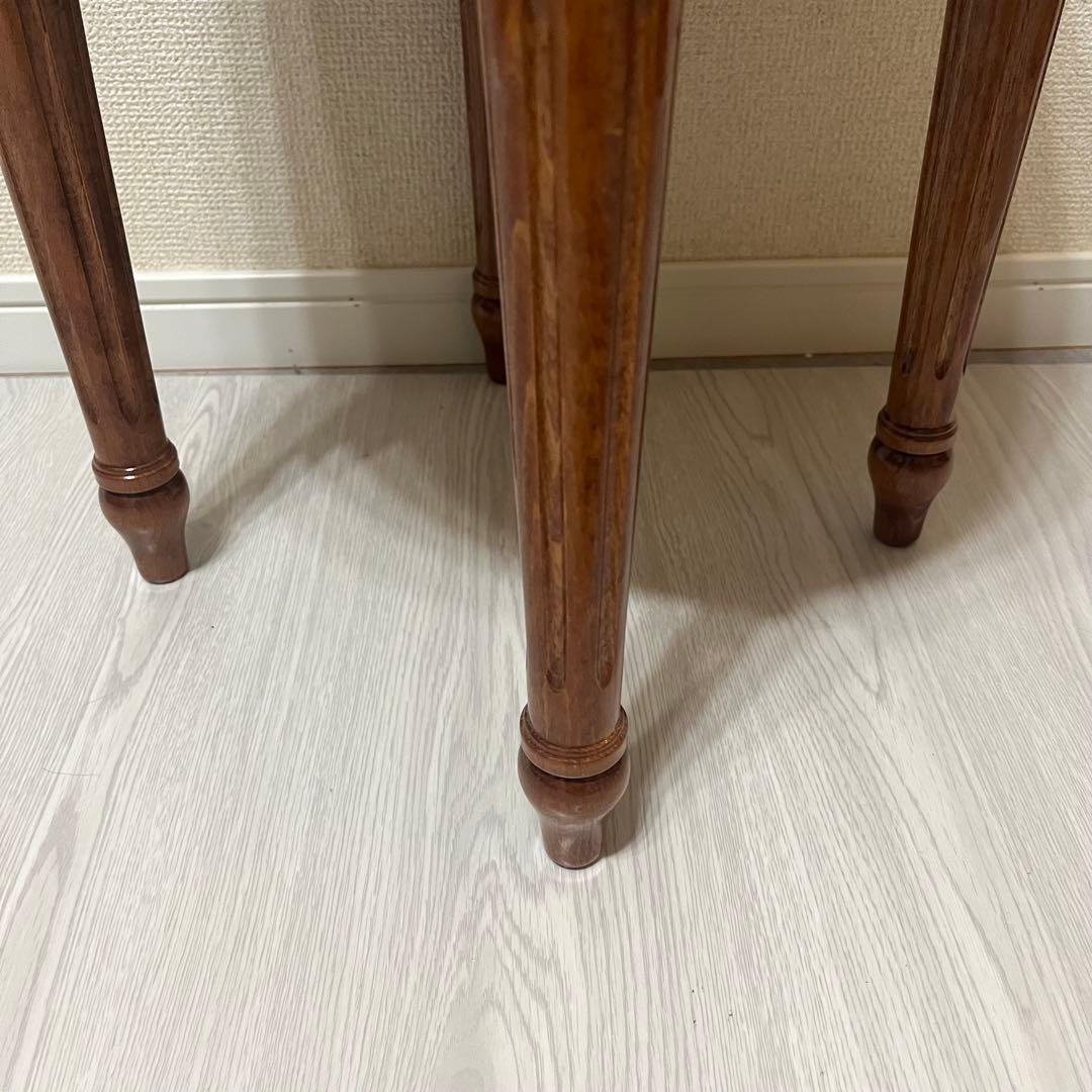 美品 イタリア製 ラウンドスツール 赤 美しい杢目 ネオクラシック調