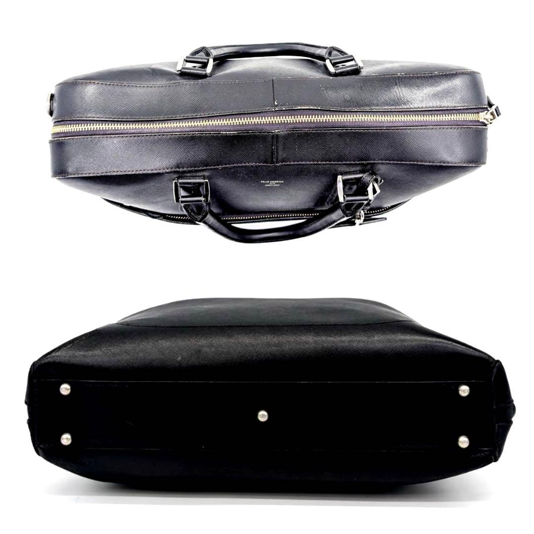 PELLE MORBIDA✨ビジネスバッグ　レザー　サフィアーノ　ブラック