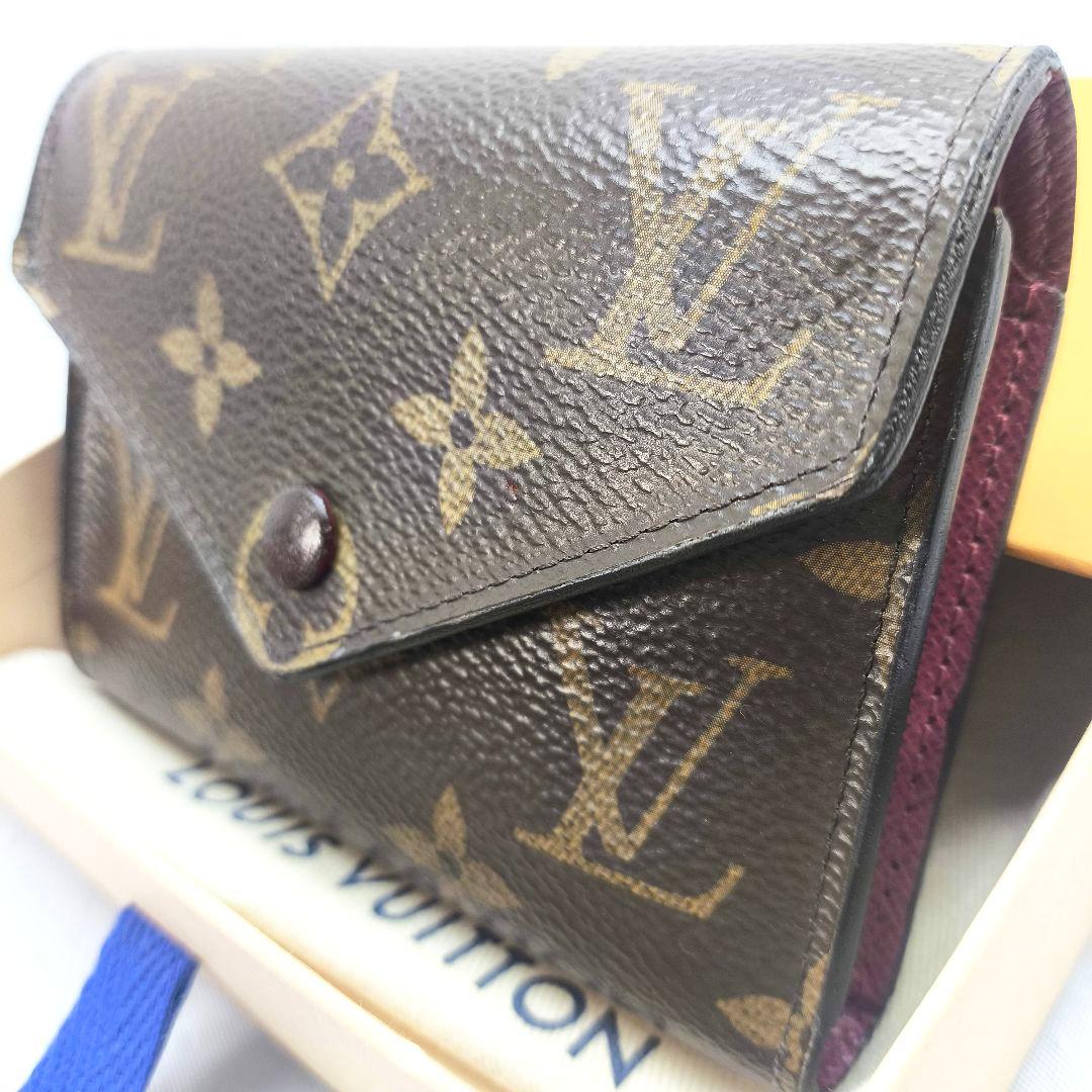 美品ルイヴィトン モノグラム ヴィクトリーヌ 三つ折り財布 コンパクトウォレット