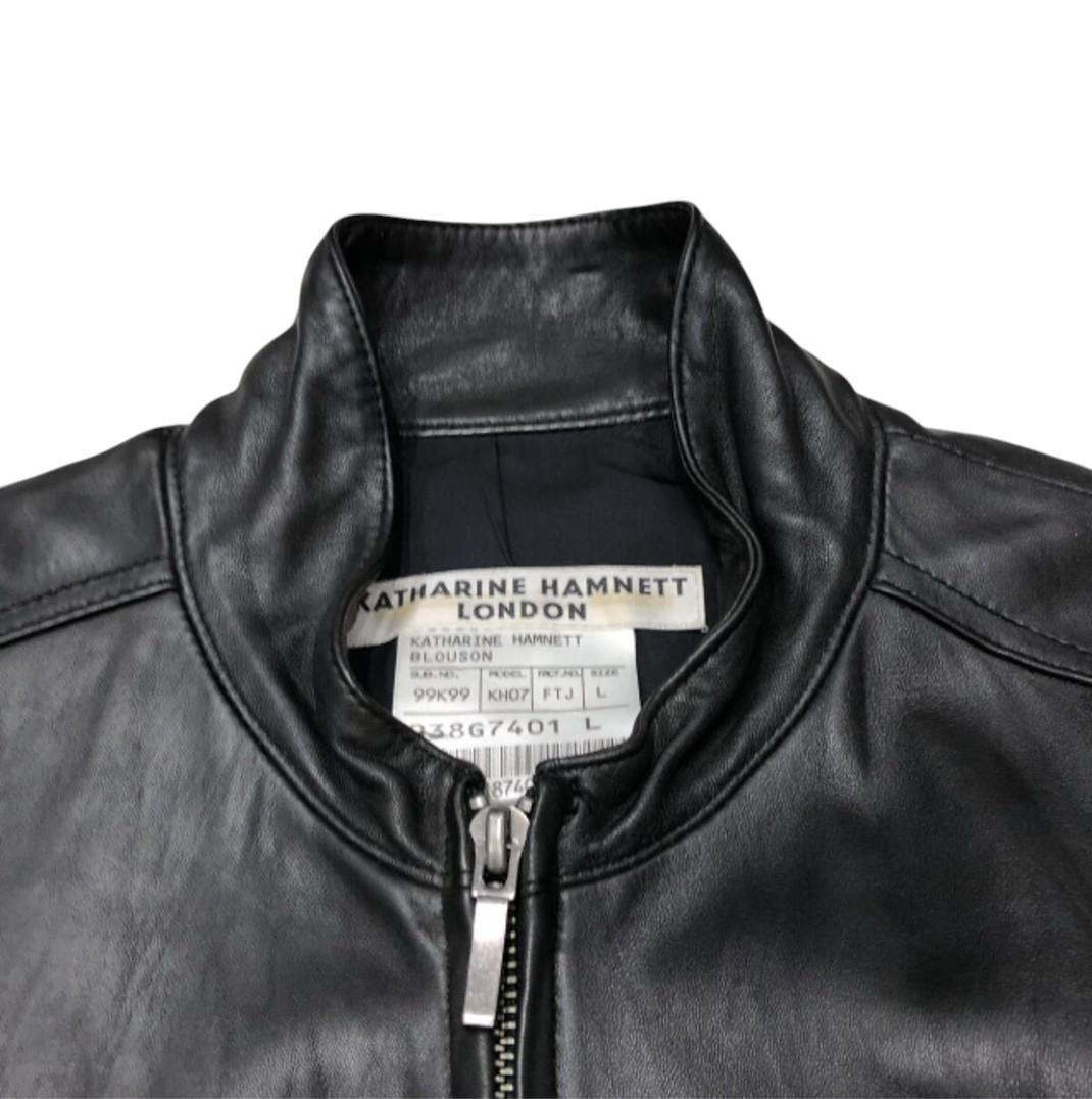 KATHARINE HAMNETT ラムレザー シングルライダース ブラック L
