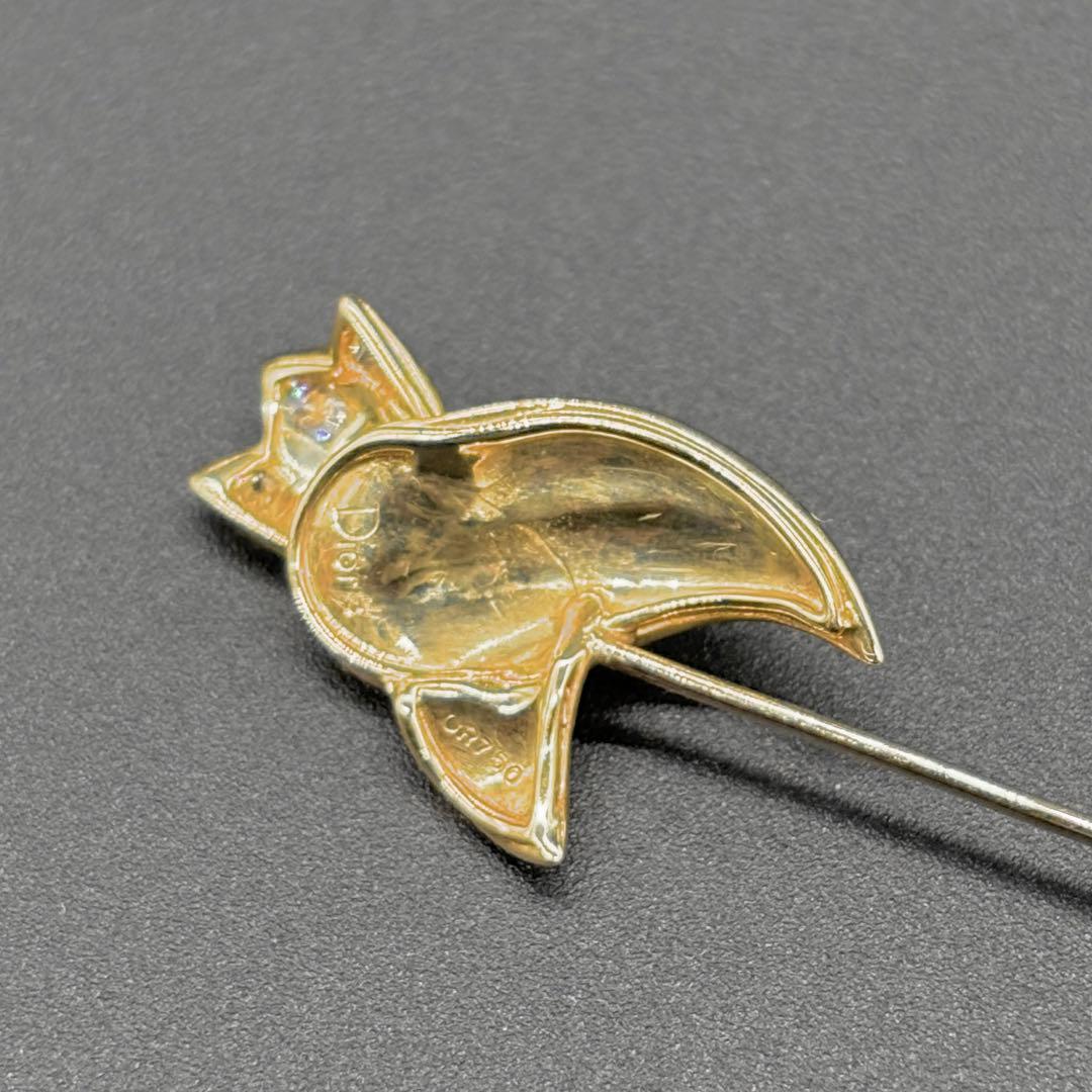 美品!! ディオール K18 OR750 ダイヤモンド ブローチ　約3.9g