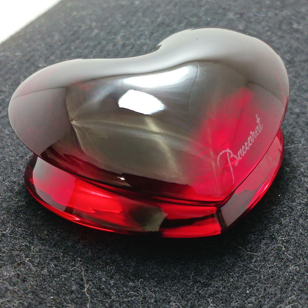 Y2285-3 バカラ ザンザン ハート 赤 レッド ペーパーウェイト 箱付
