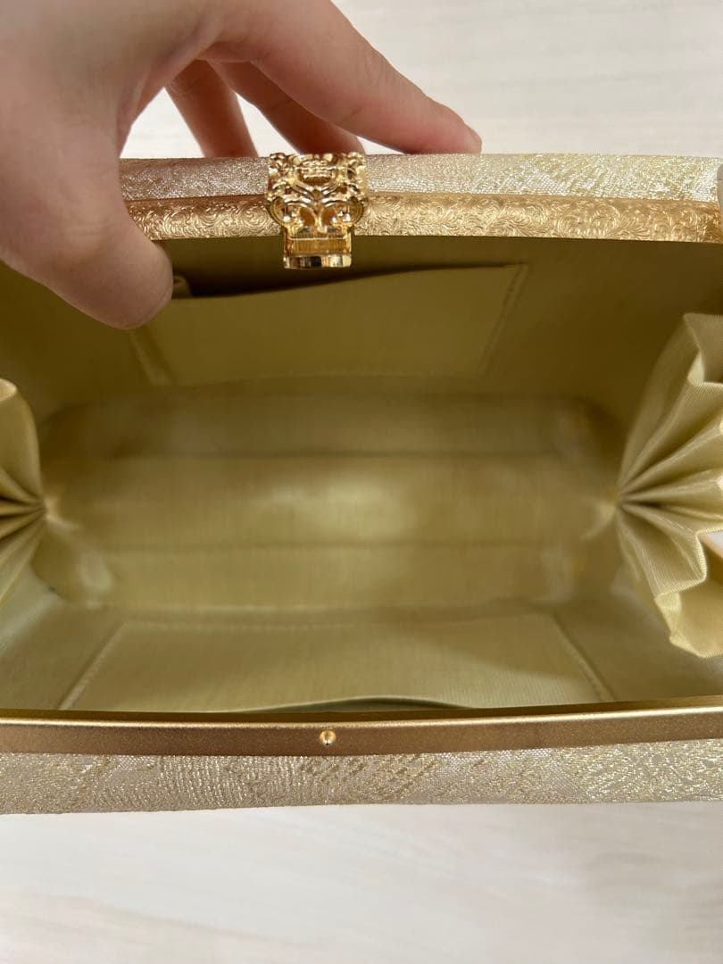 和装用 ゴールドバッグと草履セット お揃い 23.5cm ラメ