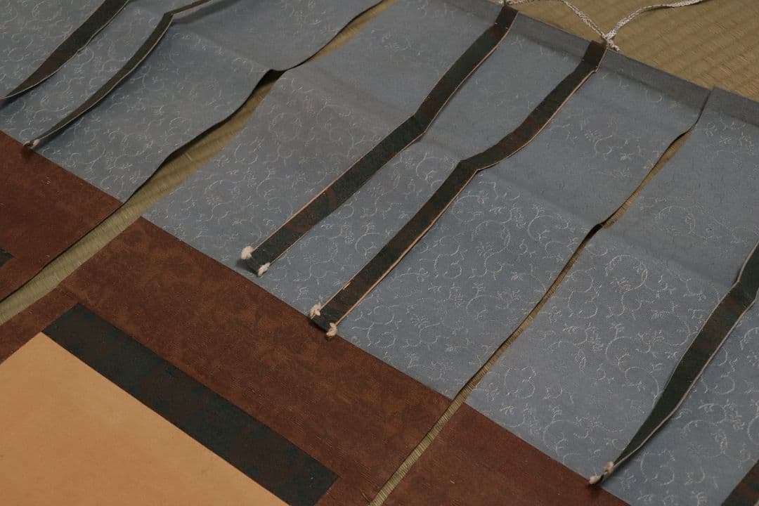 【模写】日本画 狩野素川(章信) 寿老人 山水 三幅対 絹本 掛軸 MA446