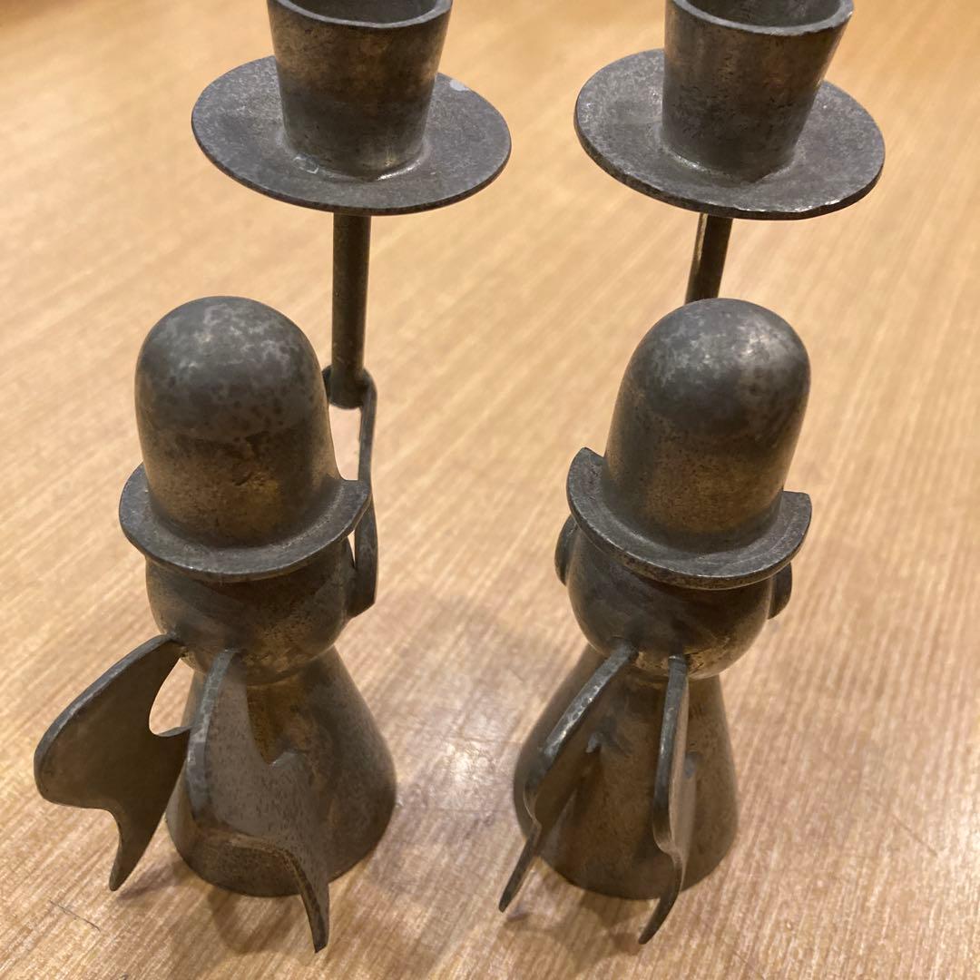 1940年代　天使のキャンドルホルダー 金属製 2個セット