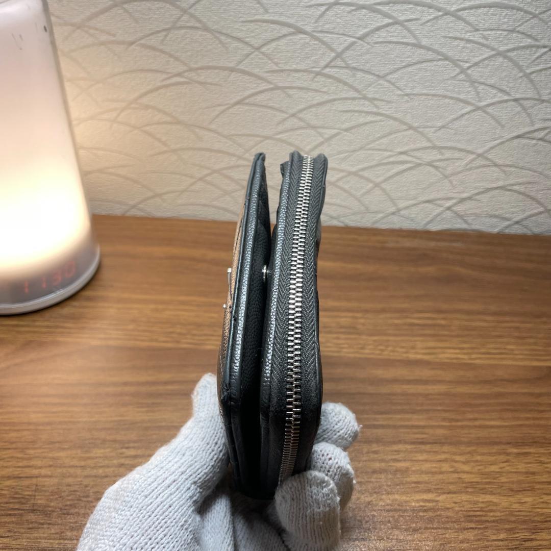 【美品】SAINT LAURENT サンローラン 二つ折り財布 ブラック レザー