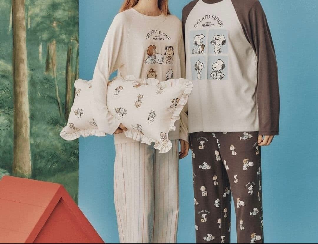 ジェラートピケ×スヌーピー【PEANUTS】オリジナルアート 総柄ロングピロー