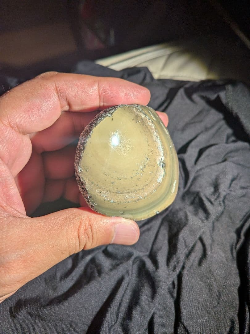 研磨品　十勝石玲瓏　イエロー、グリーン、ピンク複合色両面磨き　超特級玲瓏