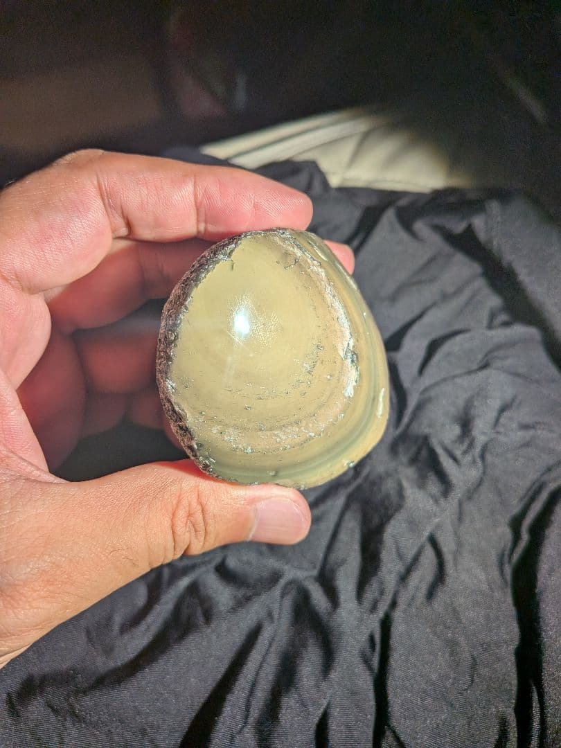 研磨品　十勝石玲瓏　イエロー、グリーン、ピンク複合色両面磨き　超特級玲瓏