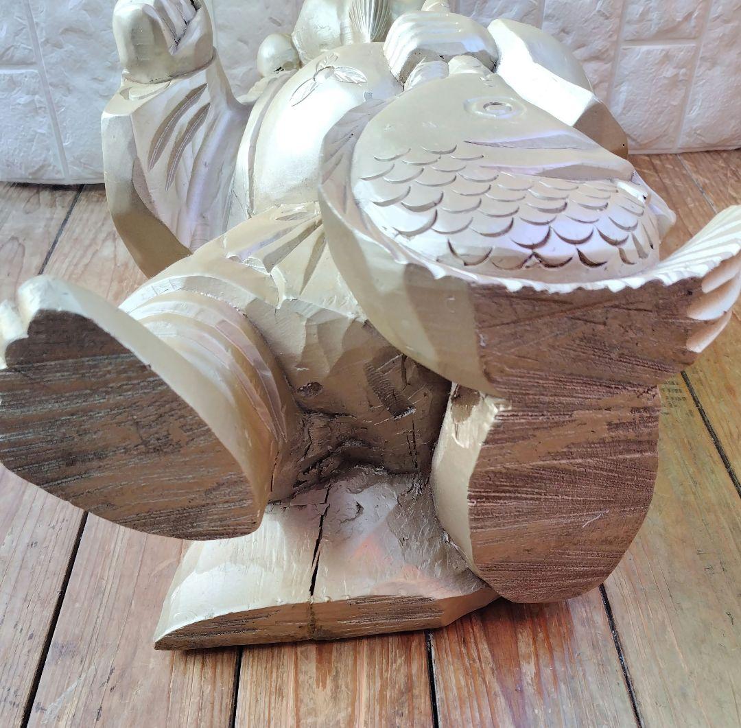 恵比寿 様 木彫り Japanese Wooden Ebisu