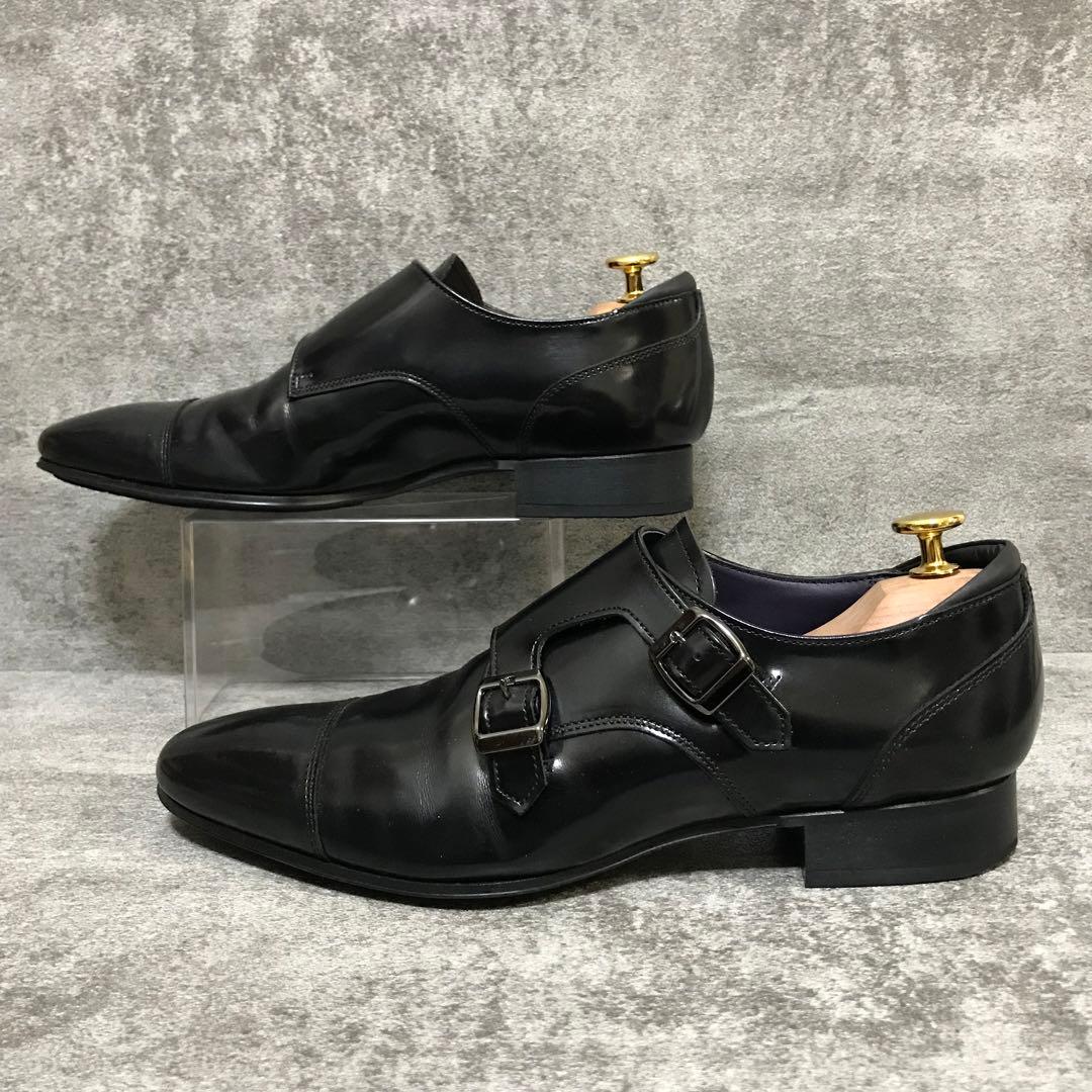 【美品】REGAL 24.5cm ダブルモンクストラップ スクラッチタフレザー