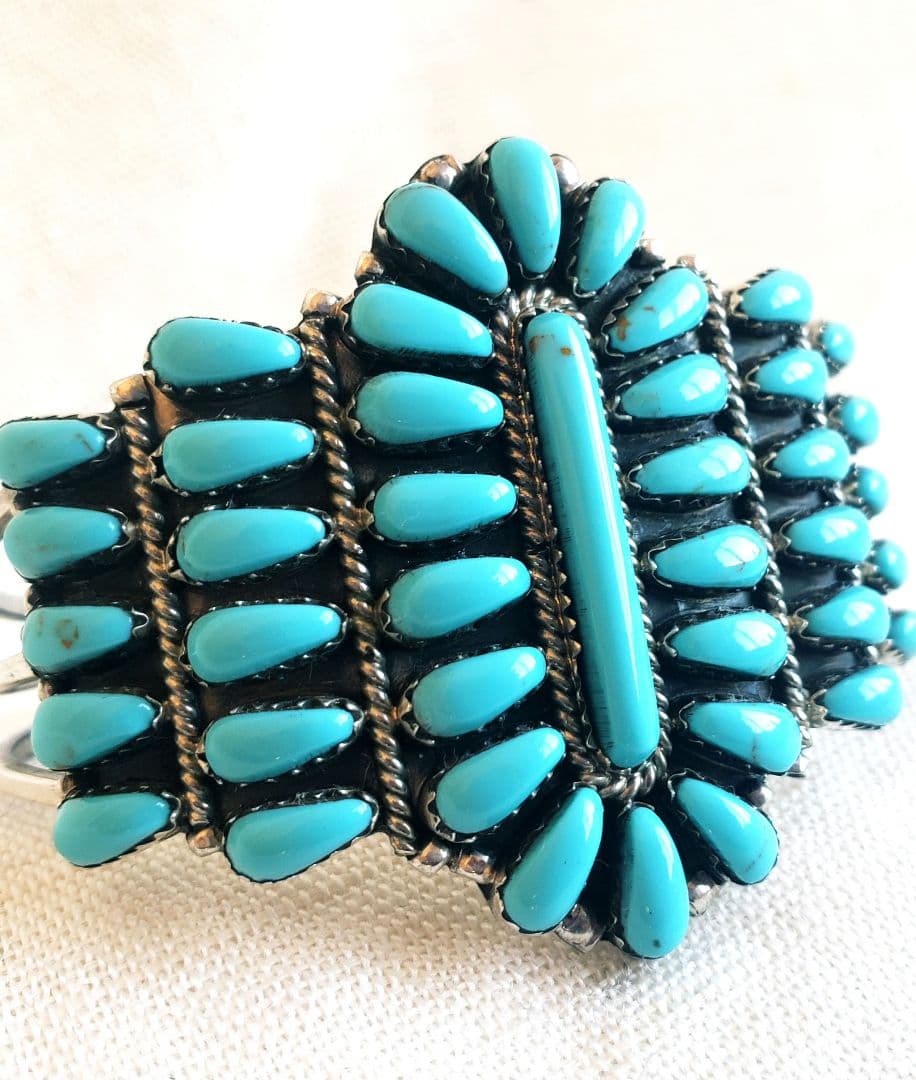 新品 インディアンジュエリー　ナバホ族　ターコイズ　バングル Benally