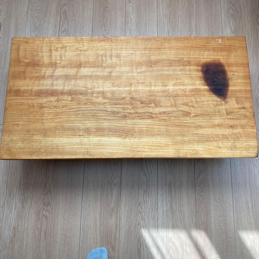 天然木　和裁机　和裁台　裁ち台　仕立台　文机　半尺印　両側引出し付き　①