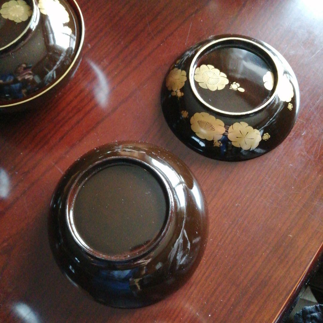 木製漆器　金彩梅紋蓋付椀　19客　13.5cm　寛政7年　【全て小カケあり】