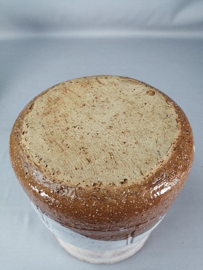 【茶事具】橘正峰造　萩焼耳付き水指　水指413