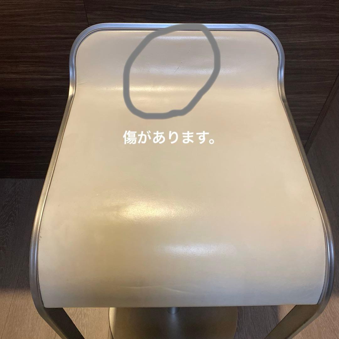 送料込み　ラパルマ カウンターチェア　ホワイトレザー②