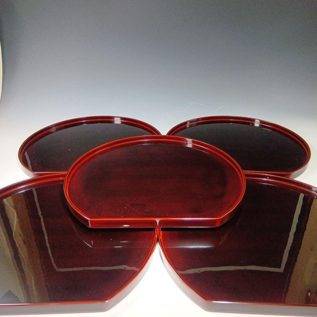 輪島塗　半月卓上膳　5枚　共箱