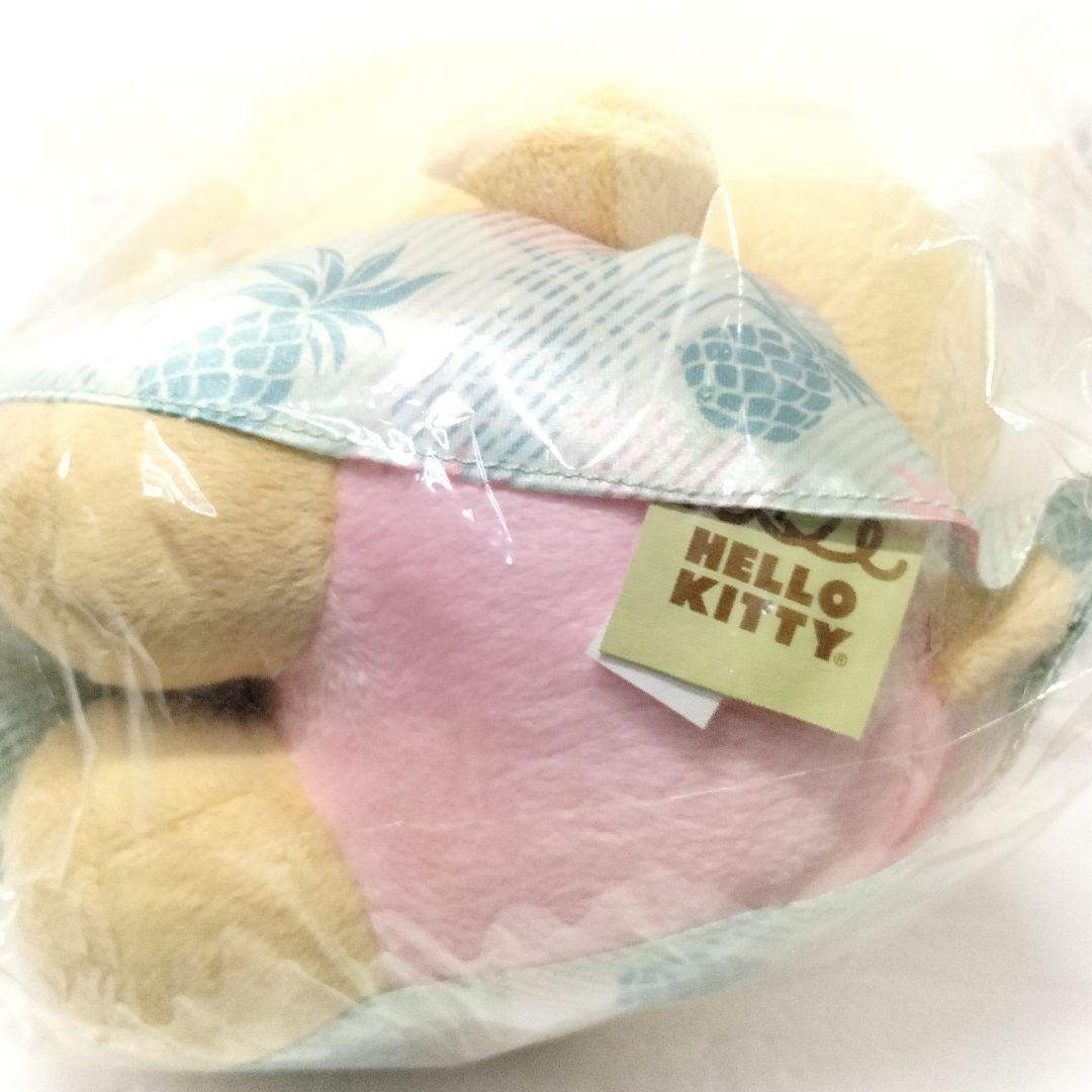 未使用 ハワイ ハローキティ イオラニ コラボ ぬいぐるみ ブルー 日焼けキティ
