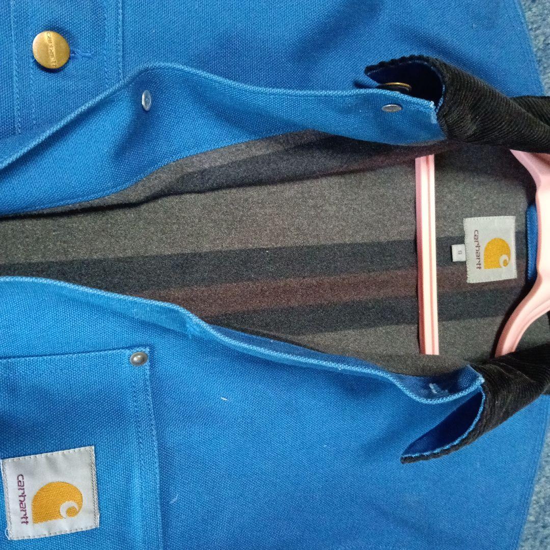 コットンジャケット 青 コーデュロイ　carhartt sサイズ
