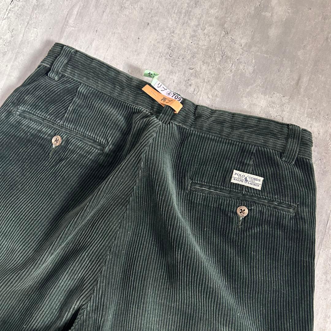 ポロラルフローレン ポロコーズ 太畝コーデュロイ 深緑 W30 ドミニカ製