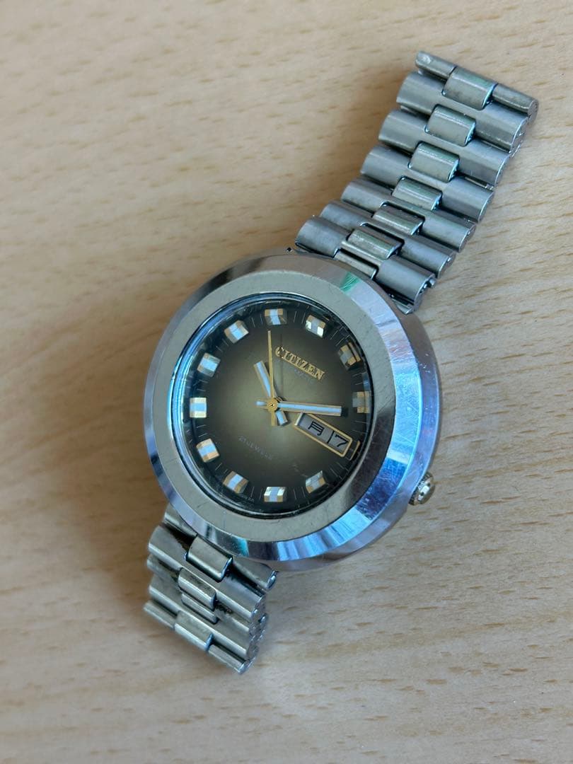 CITIZEN 自動巻き アナログ腕時計 ブラウン