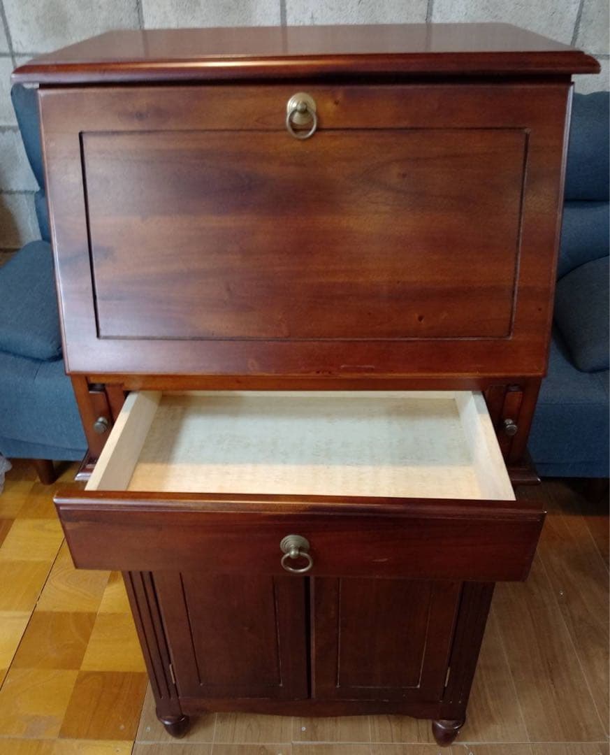 G1821 レトロで可愛い！ 木製 ライティングビューロー/多目的デスク