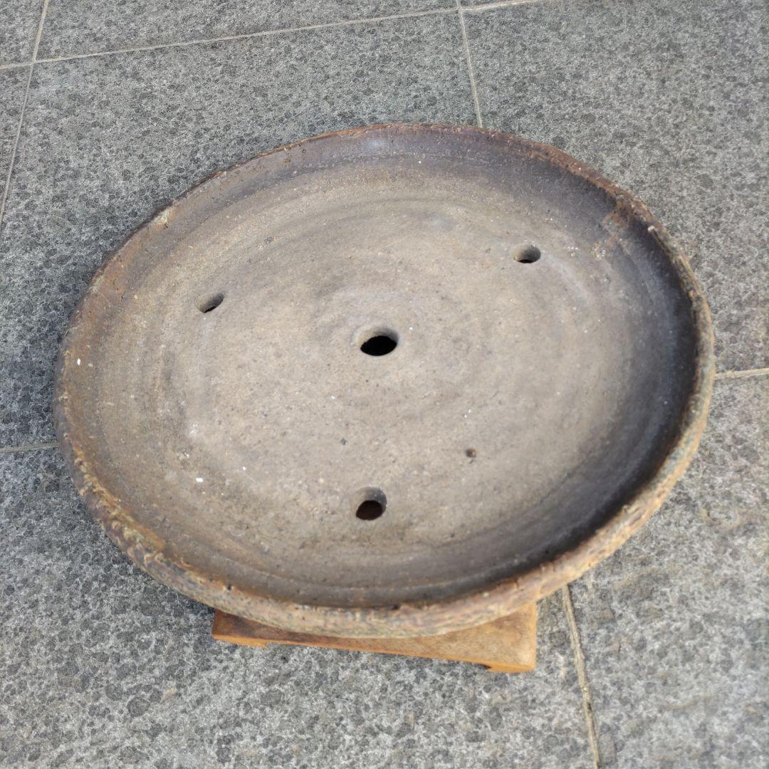 義村秀峰の盆栽鉢、山野草鉢、年代物、常滑焼民芸工芸士、常滑焼、古鉢、