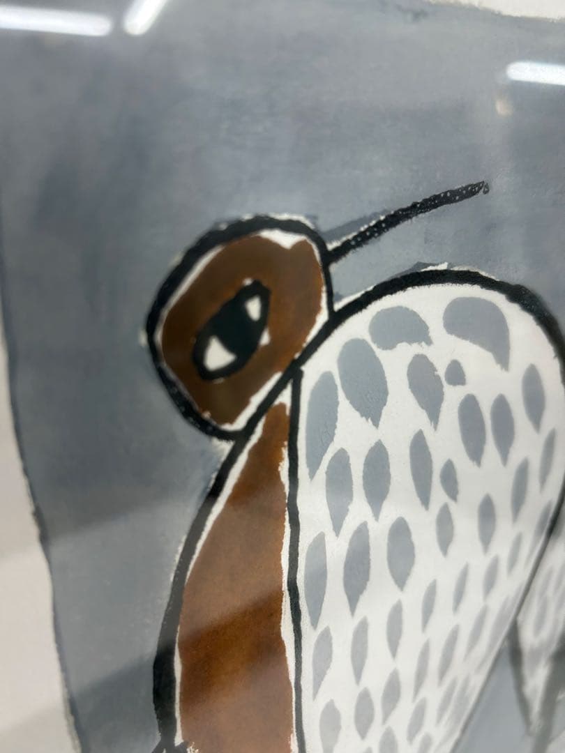 「ペンギン」　室田武　動物画　在銘　額 ペンギンワックス 絵画　日本画　稀少レア