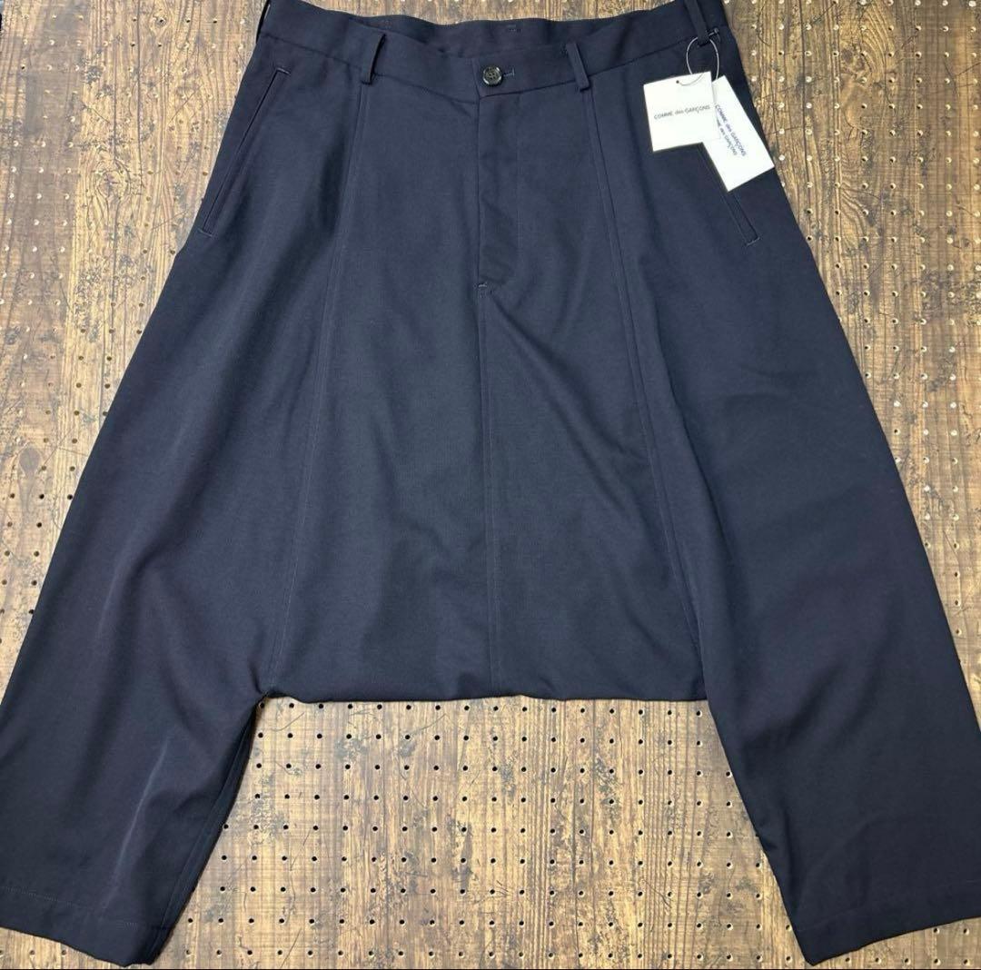 コムデギャルソン　サルエルパンツ　黒　紺　L ウール100%