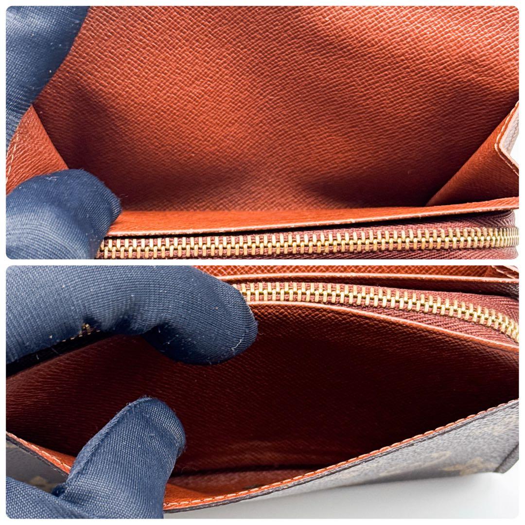 ルイヴィトン モノグラム ポルトフォイユ トレゾール 二つ折り財布 ブラウン