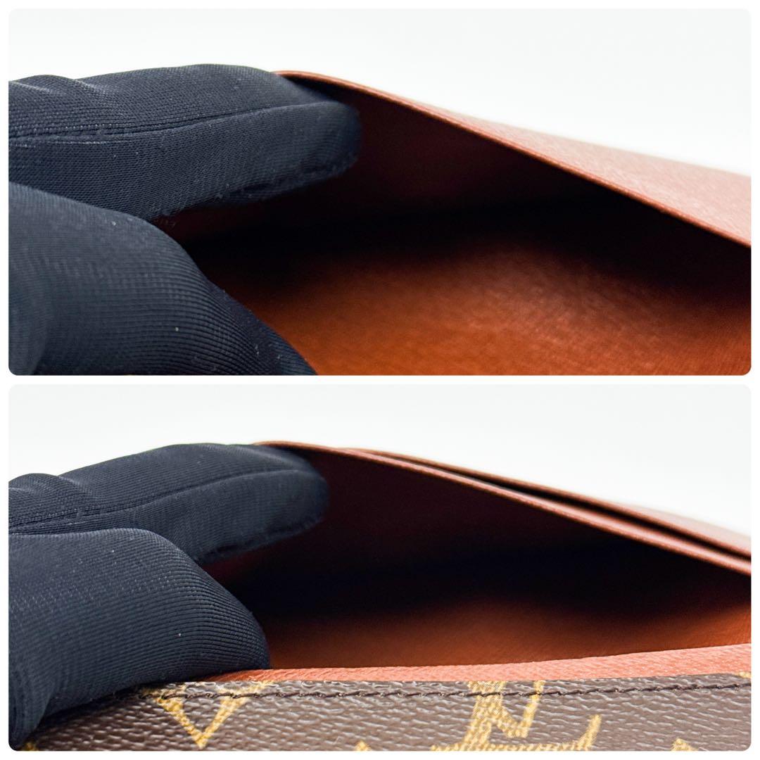 ルイヴィトン モノグラム ポルトフォイユ トレゾール 二つ折り財布 ブラウン