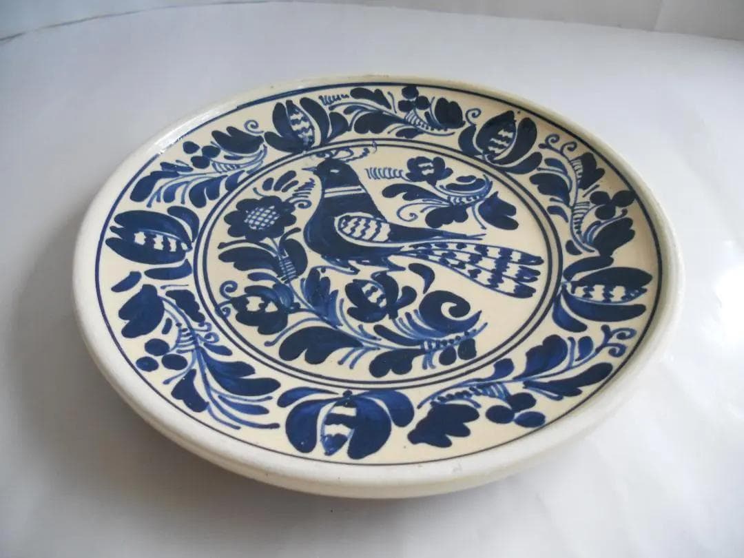 希少 ルーマニア コロンド 飾り皿 Máthé Dénes 作