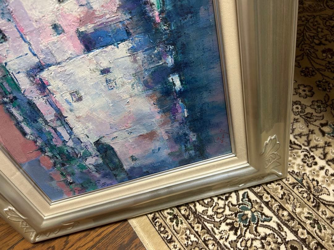 藤永正人　油彩画 [浜辺の街] 6号