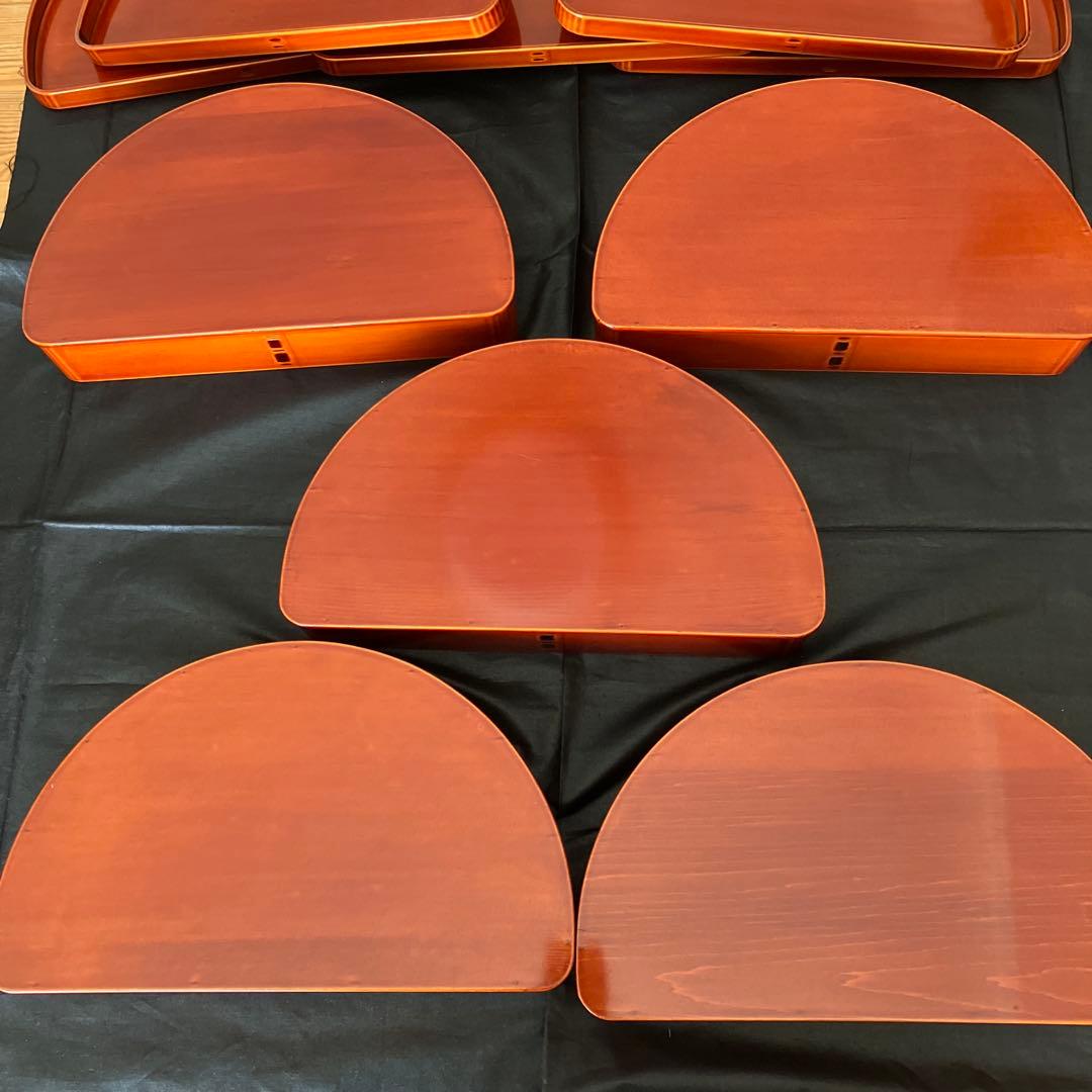 飛騨春慶塗　半月型　木製漆器　弁当箱　5個セット