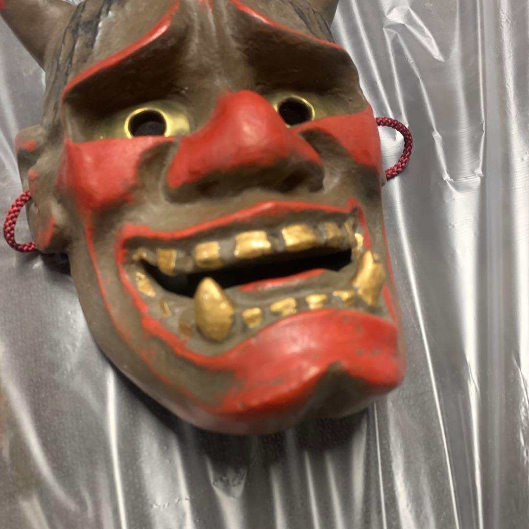 希少 美品 古い御面セット　鬼の面　天狗の面　般若 陶器 骨董品 日本伝統