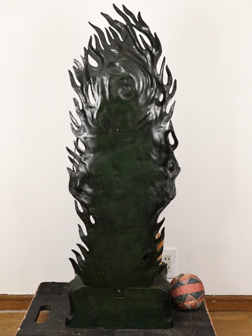 本物保証　般若純一郎 作　「 不動明王立像 」 ブロンズ　高98㎝　重27.5㎏