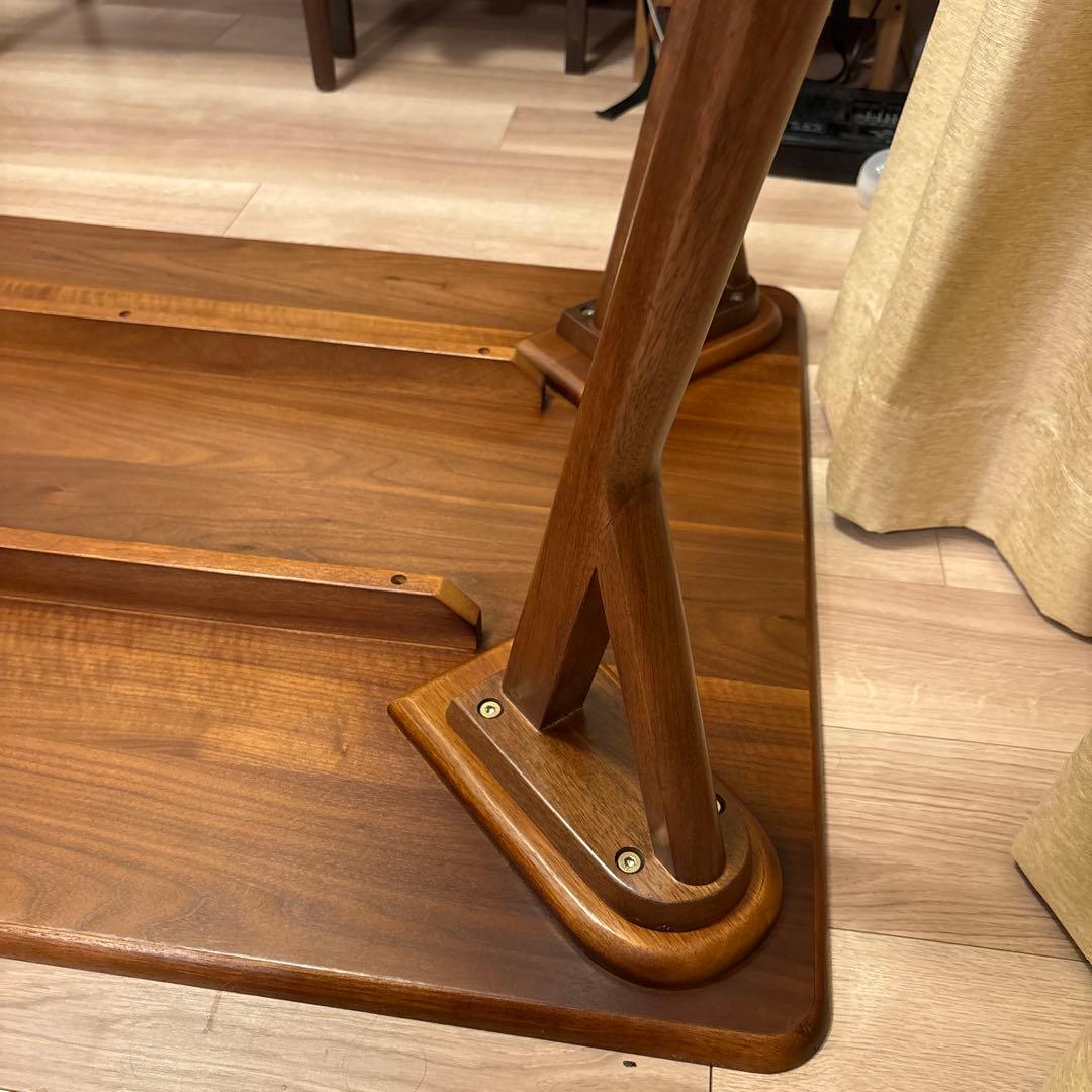 木製長方形テーブル ブラウン 斜め脚