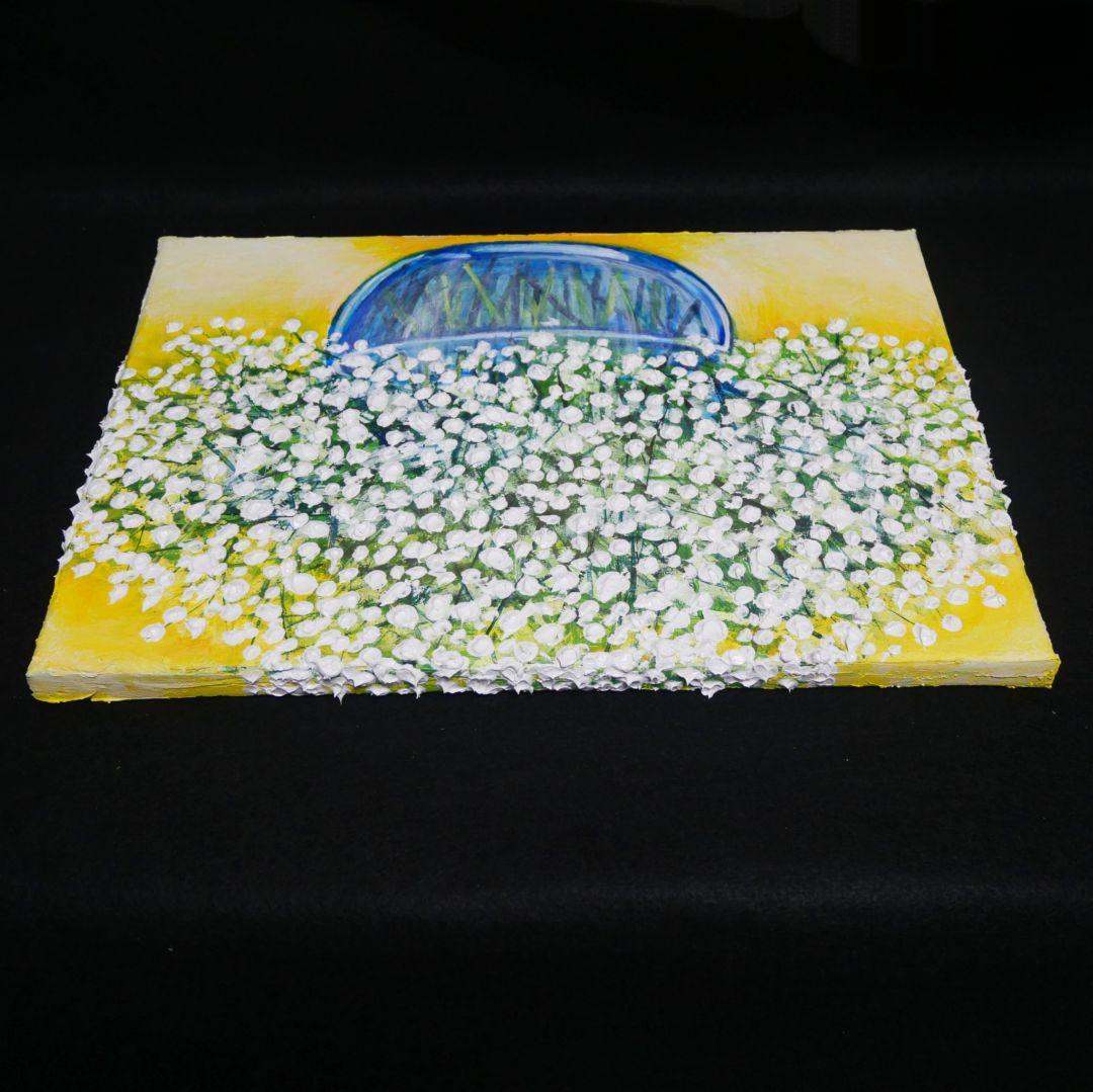 油絵 油彩 油彩画 絵 絵画 【カスミソウ 】