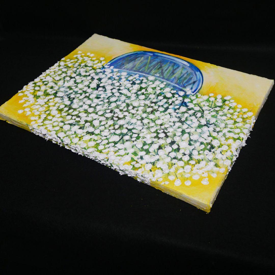 油絵 油彩 油彩画 絵 絵画 【カスミソウ 】