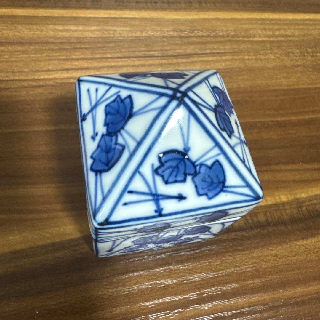 【未使用・箱付き】瑞宝 染付香合 辻堂 香合