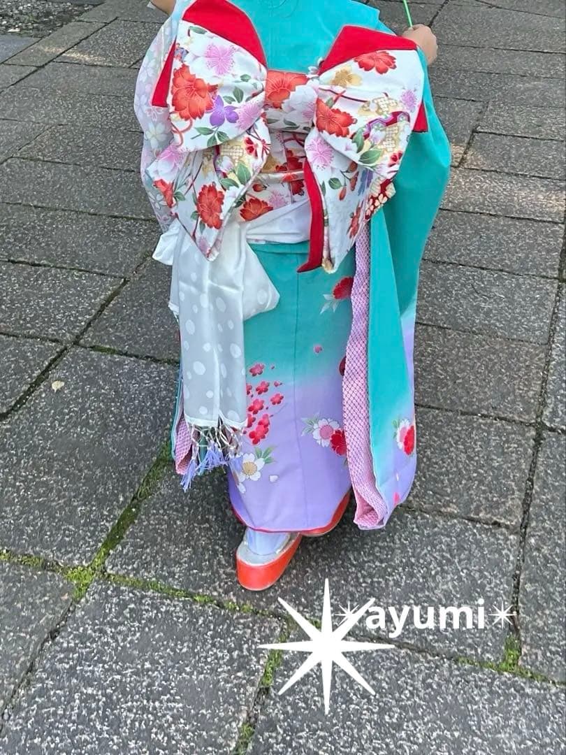 七五三　7歳用　着物、小物セット✴︎ミントグリーン