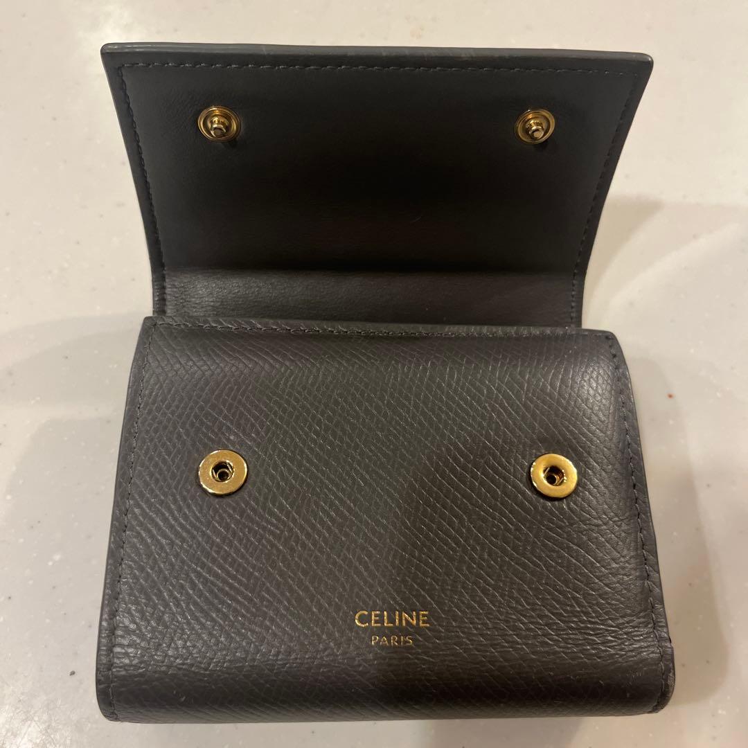 美品　CELINE グレー 三つ折り財布