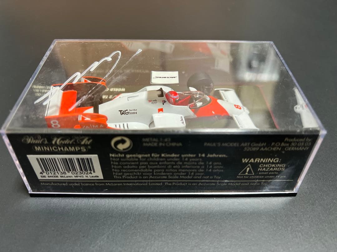 F1 McLaren MP4/8 ニキラウダ直筆サイン入りミニカー1/43
