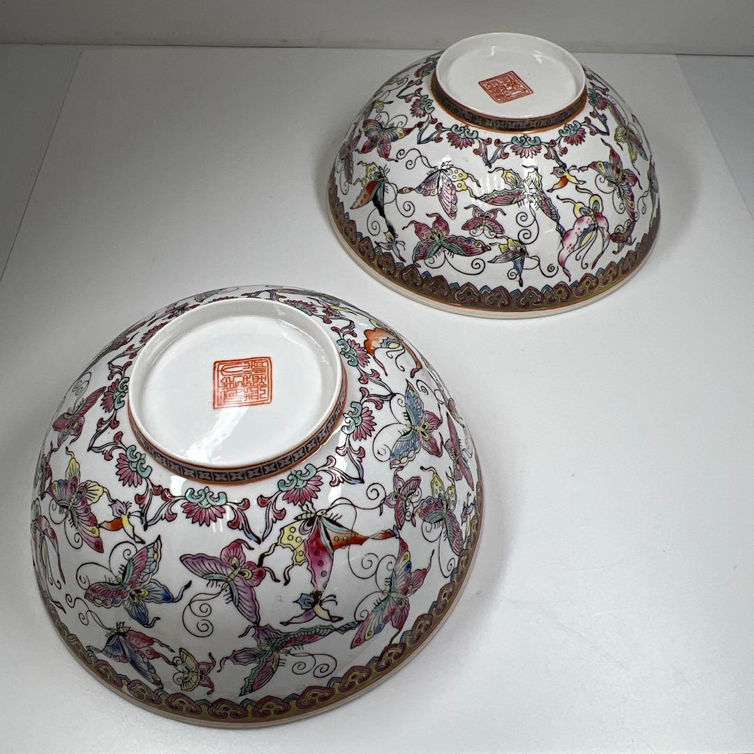 中国景徳鎮　薄胎鉢　2客　共箱　直径16.2㎝　トヒチサ　東な7-0610⭐︎2F