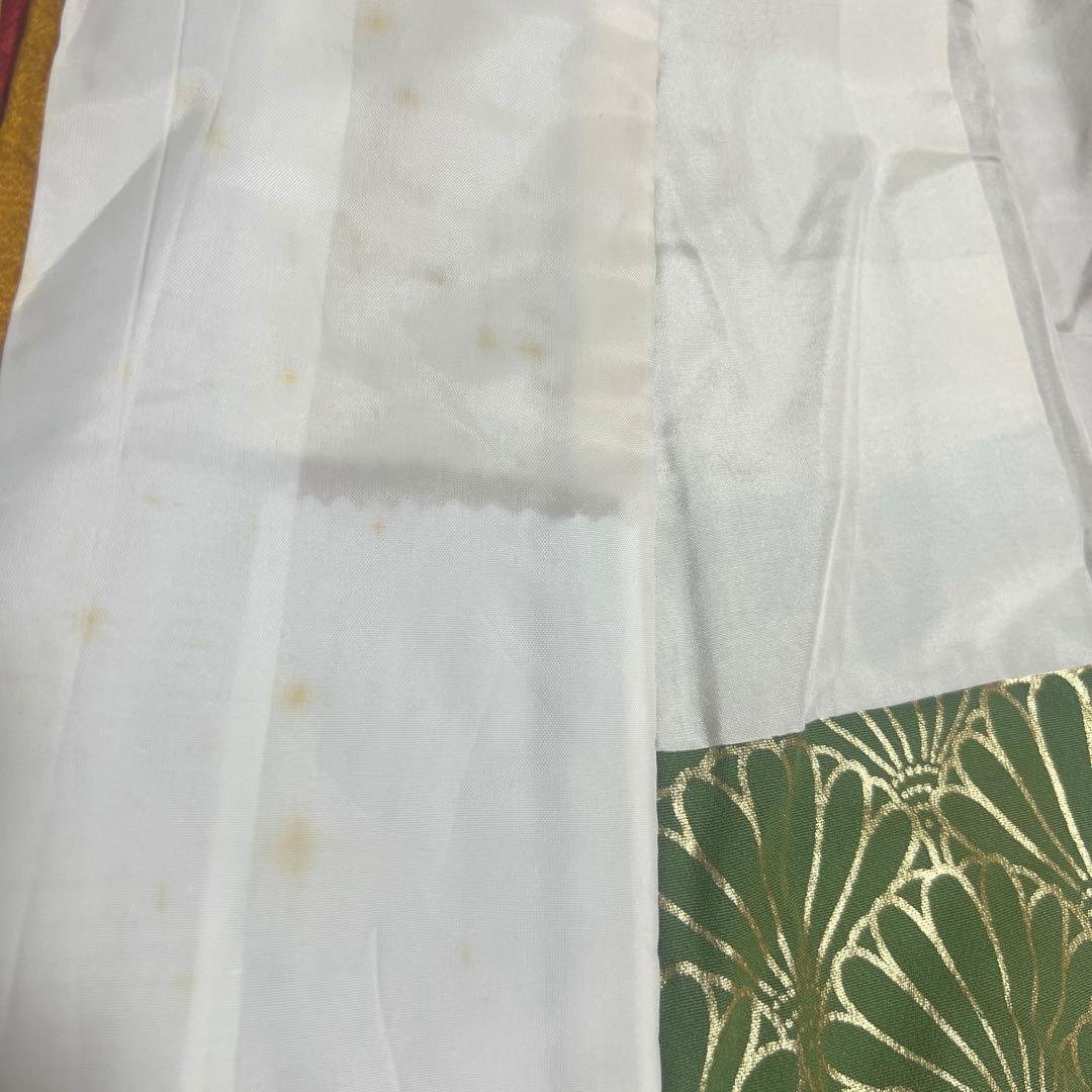 382 振袖フルセット 正絹 カーキ 茶 金彩 暈し染め 鈴乃屋 シック くすみ