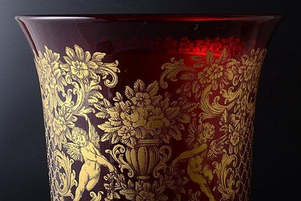 u96アンティーク美術館級フランス アントワーヌ ヴァトー画 ムラーノガラス