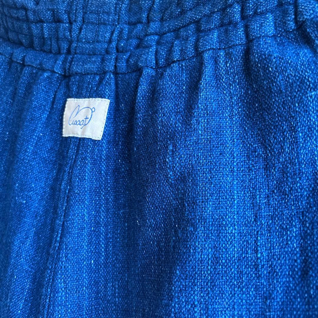 うさとの服  usaato ヘンプコットン 藍染め ピエロパンツ 美品