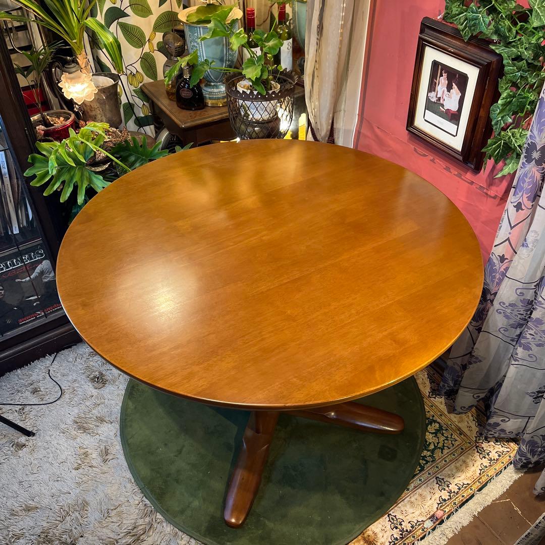 sale ラウンドテーブル　1０５　丸テーブル　無垢材仕上げ　デザインレッグ