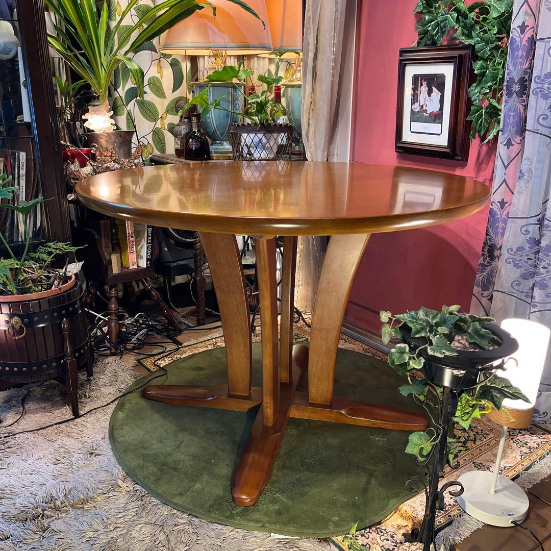 sale ラウンドテーブル　1０５　丸テーブル　無垢材仕上げ　デザインレッグ